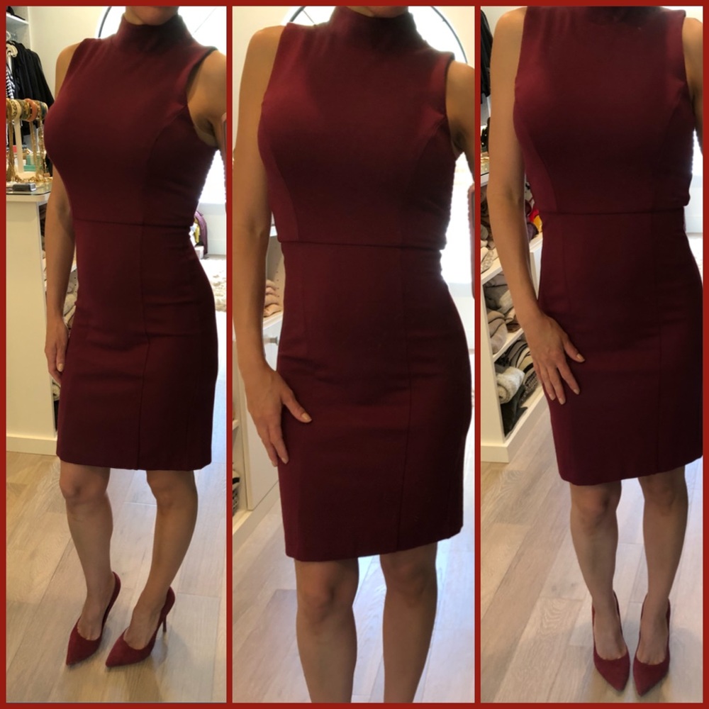 Bodycon burgundy dress